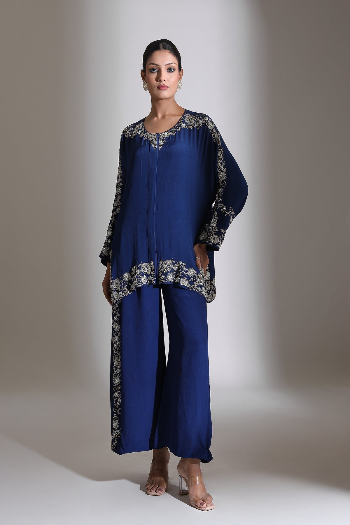 Blue Embroidered Co-Ord Set of 2