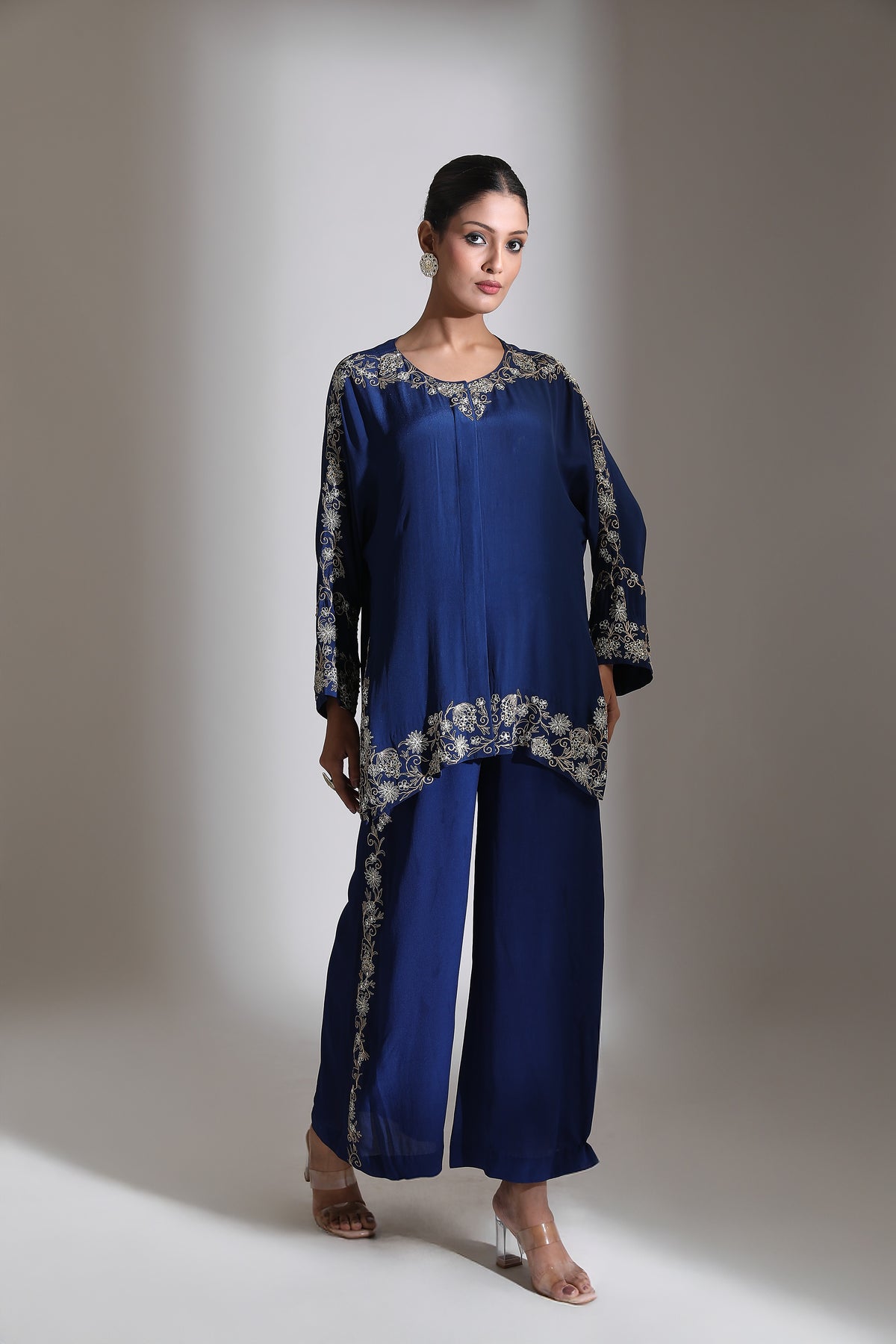 Blue Embroidered Co-Ord Set of 2