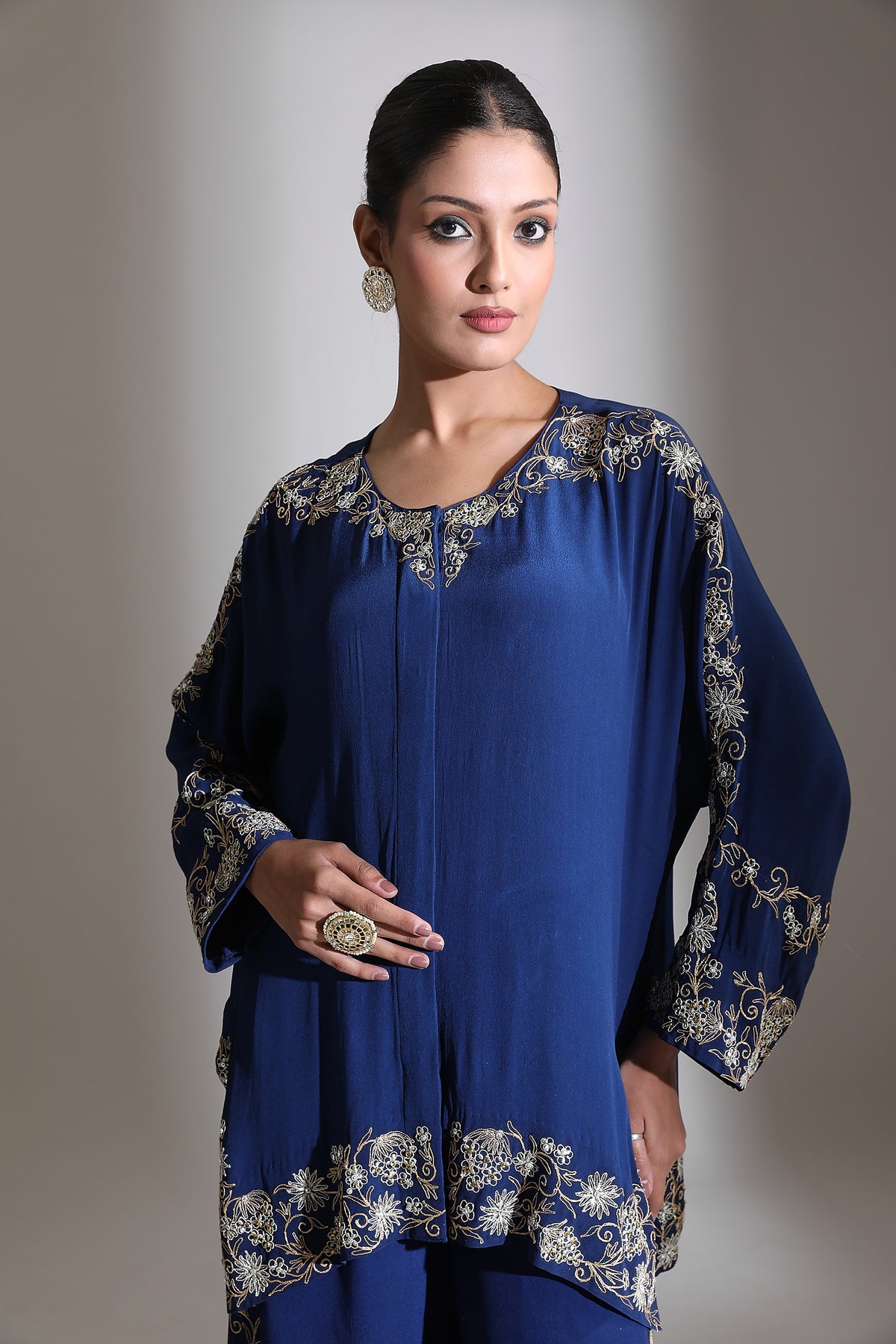 Blue Embroidered Co-Ord Set of 2
