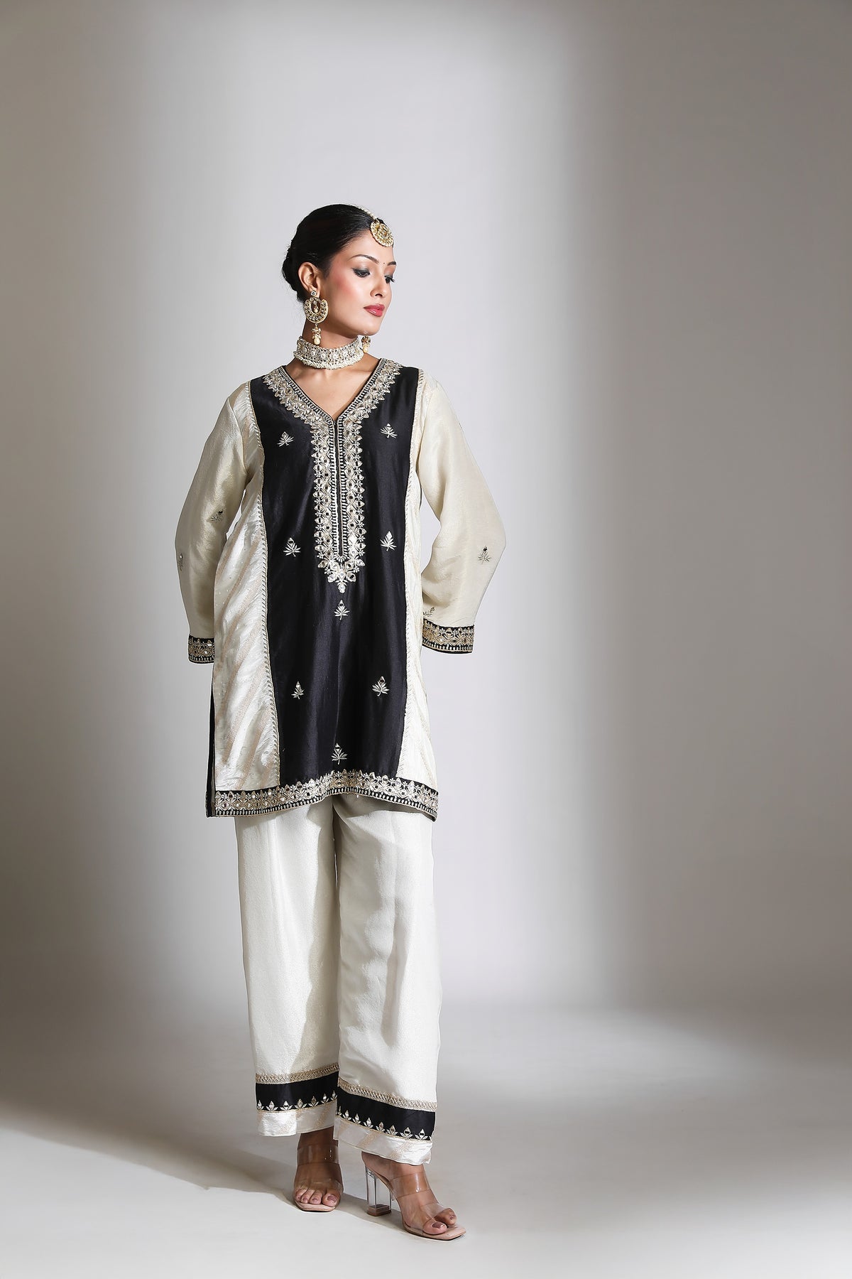 Black Ivory Mirror Embroidered Kurta Set of 3
