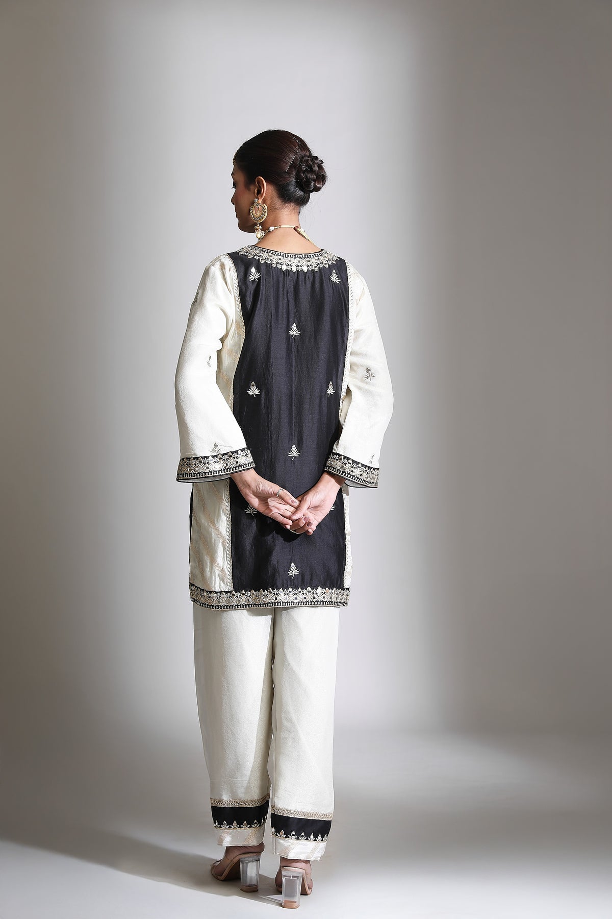 Black Ivory Mirror Embroidered Kurta Set of 3