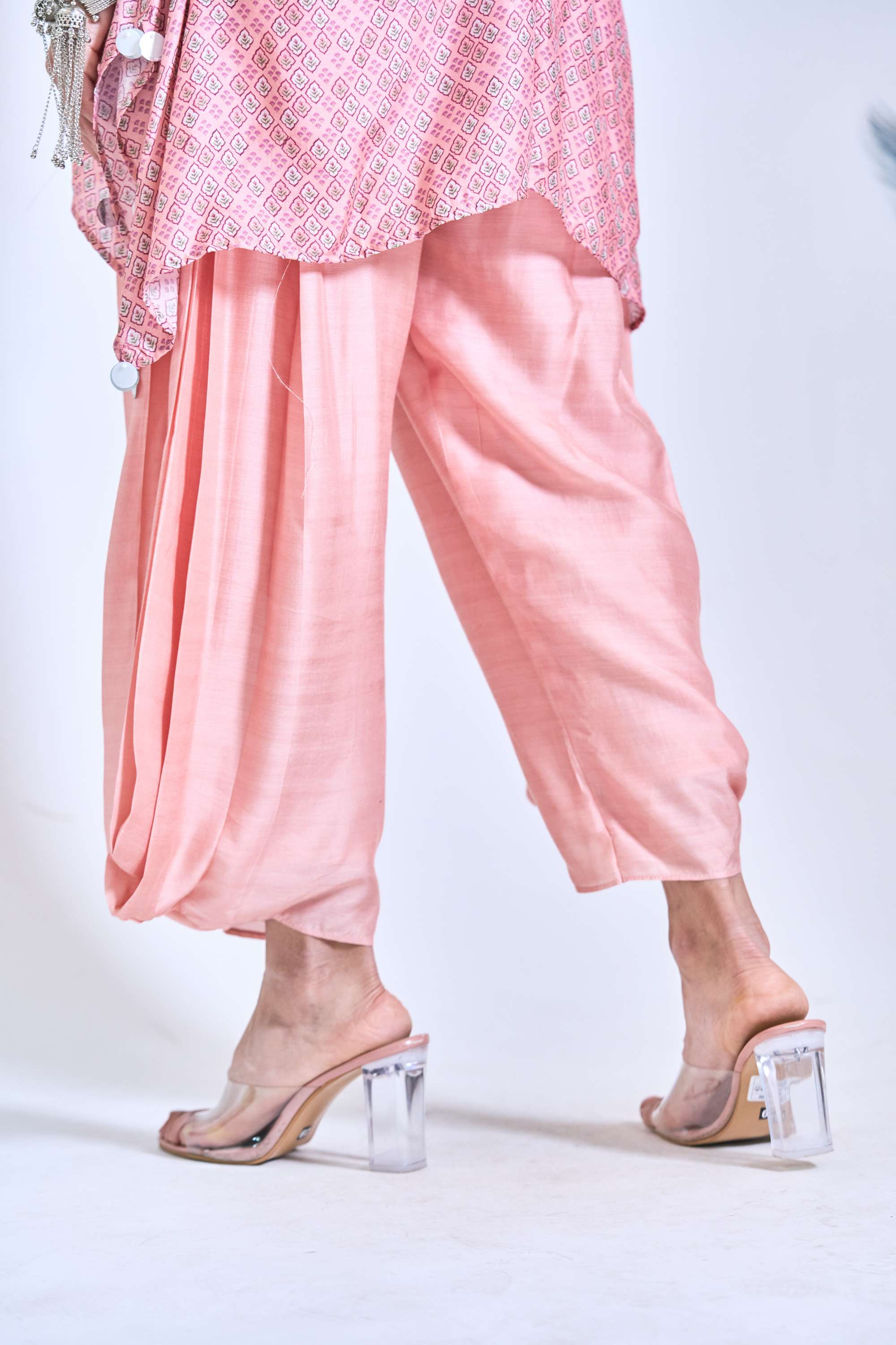 Peach Digital Printed Kaftaan Co-ord Set