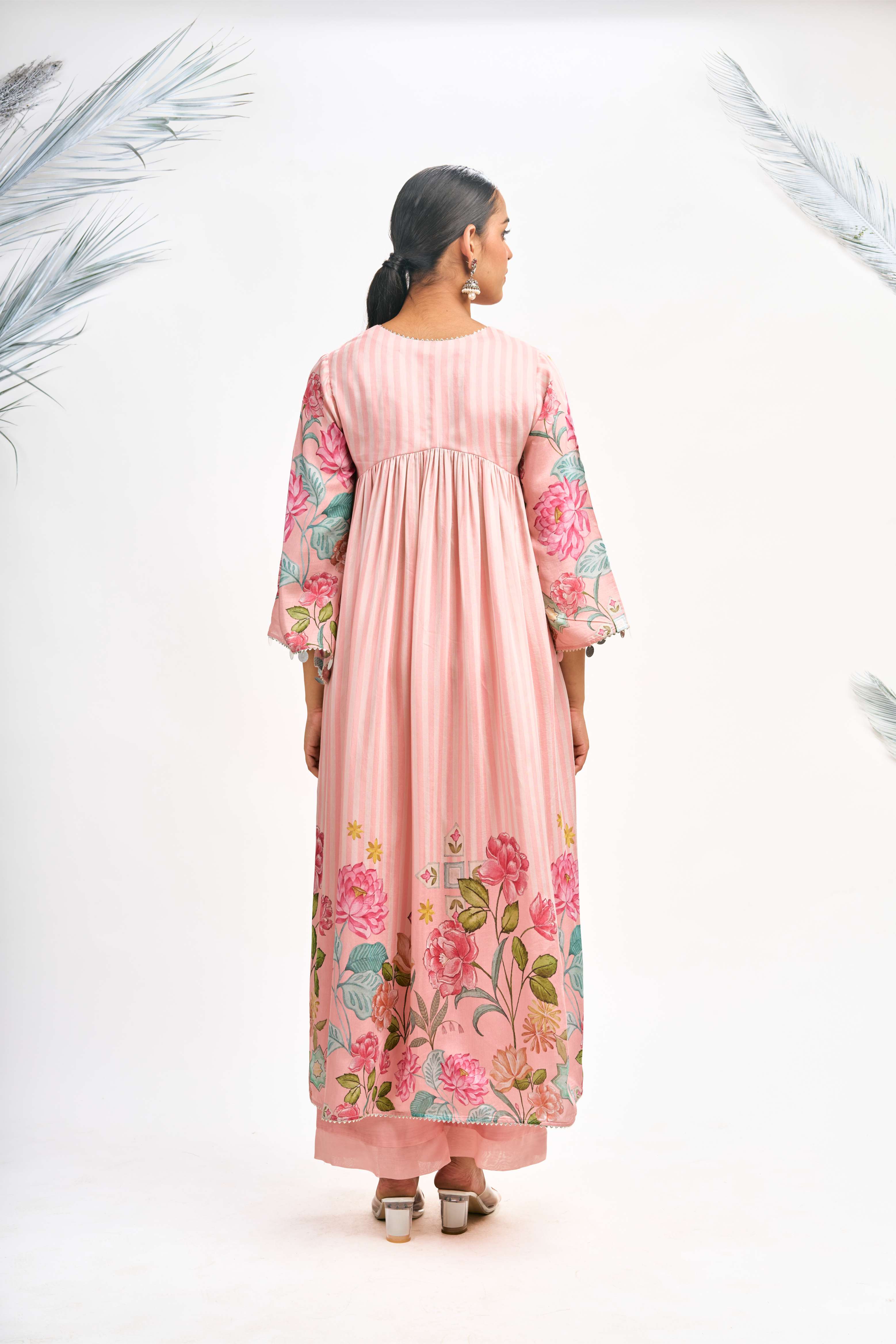 Peach Pink Digital Printed Kurta Set