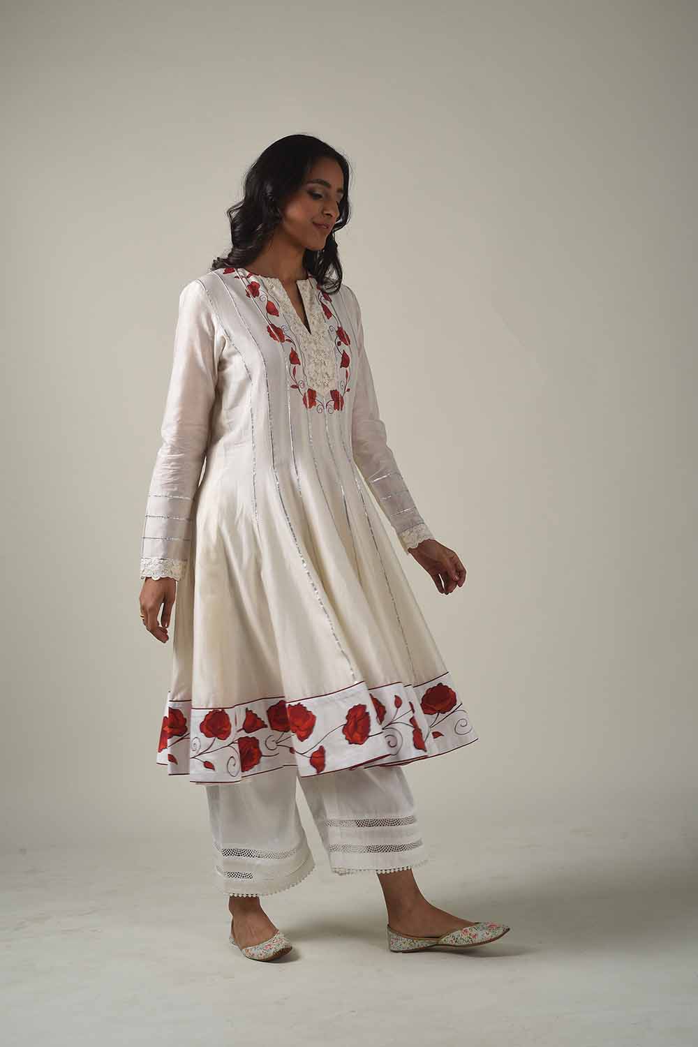 Handpainted Anarkali With Farshi Pyjamas