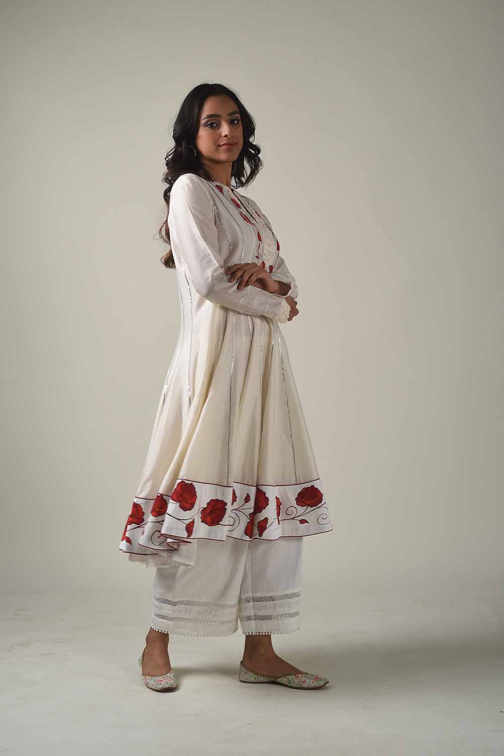 Handpainted Anarkali With Farshi Pyjamas