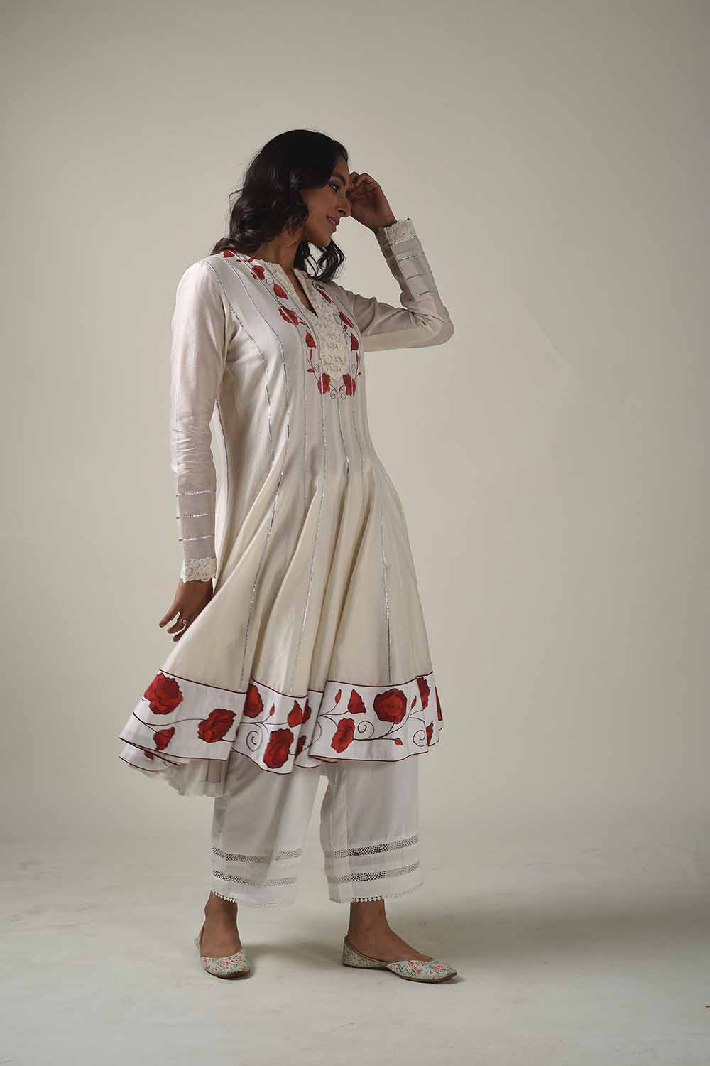 Handpainted Anarkali With Farshi Pyjamas