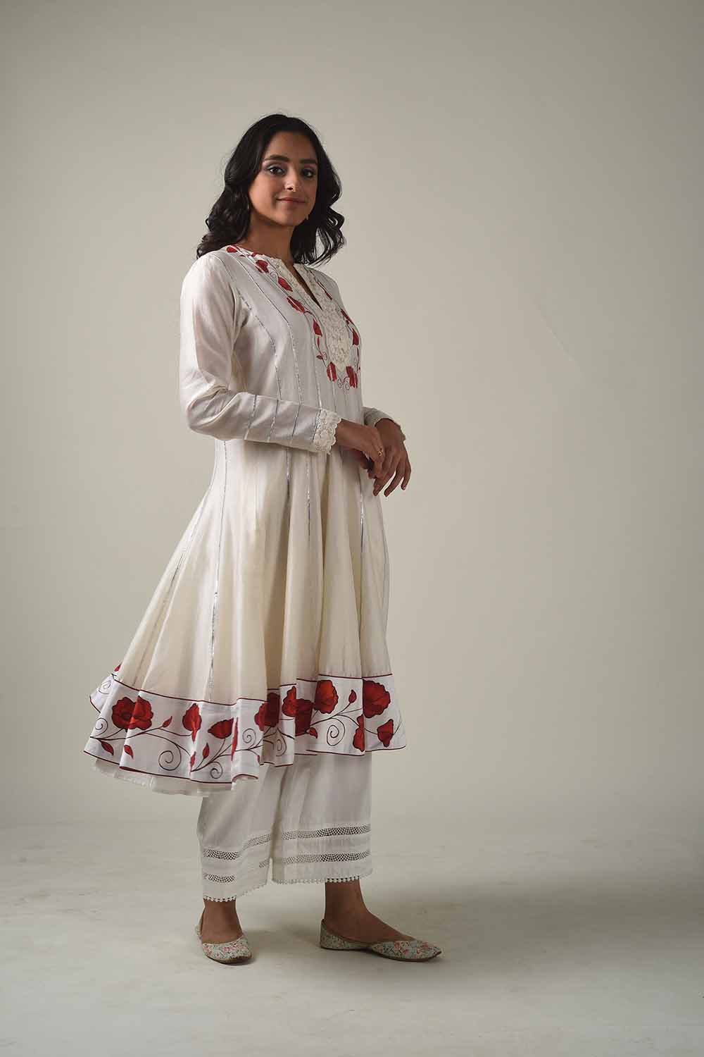 Handpainted Anarkali With Farshi Pyjamas