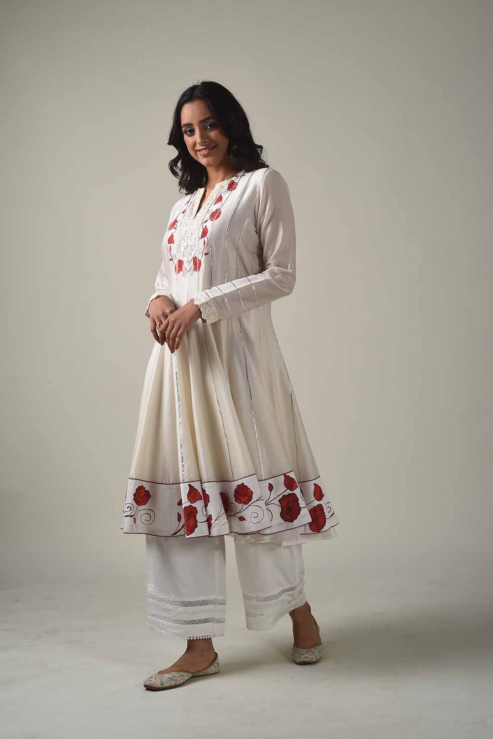 Handpainted Anarkali With Farshi Pyjamas