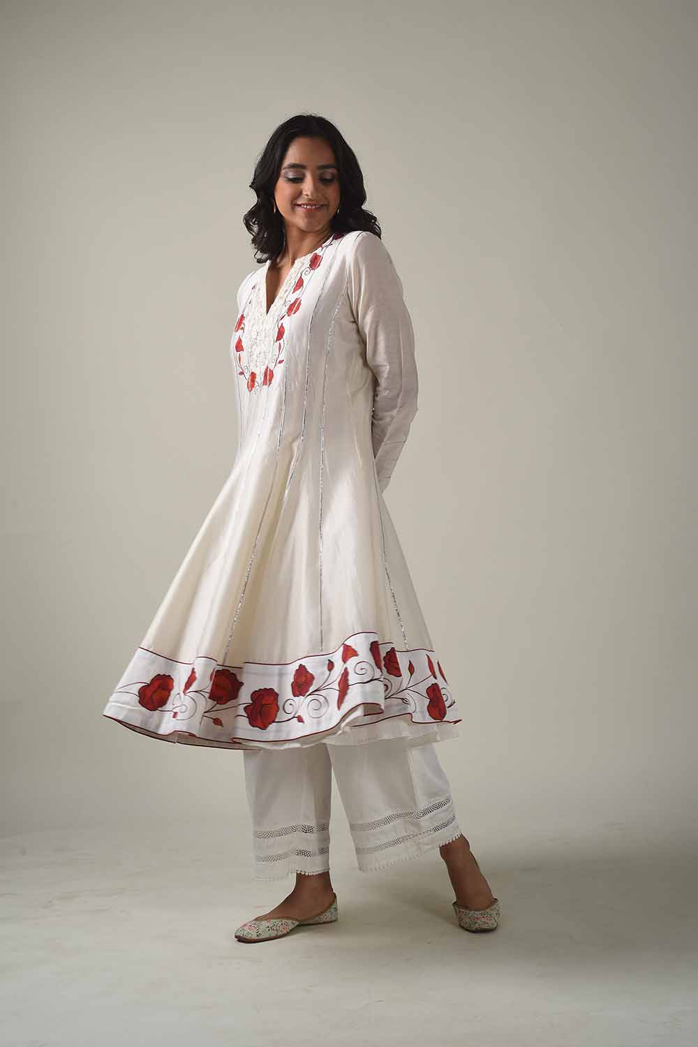 Handpainted Anarkali With Farshi Pyjamas