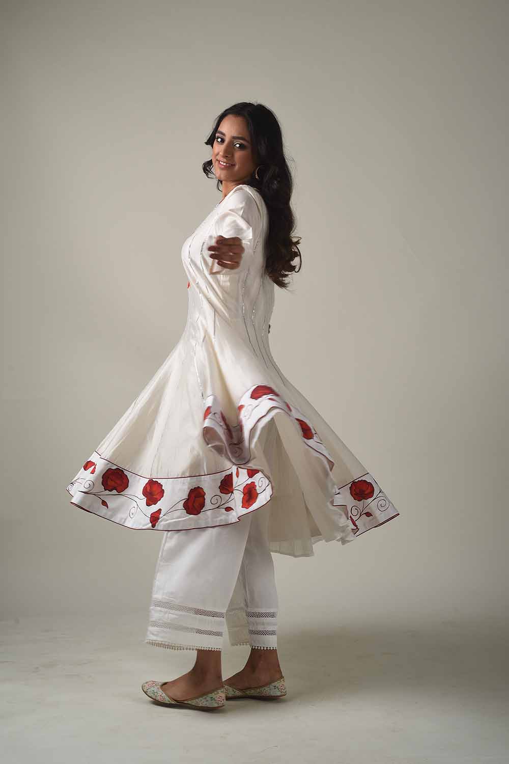 Handpainted Anarkali With Farshi Pyjamas