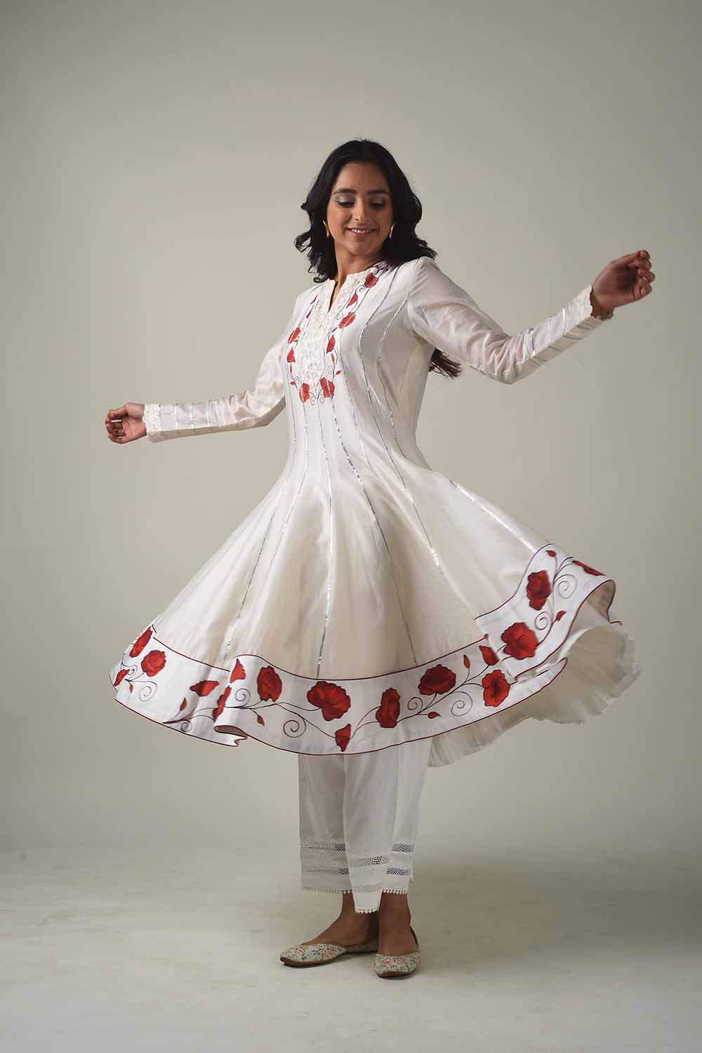 Handpainted Anarkali With Farshi Pyjamas