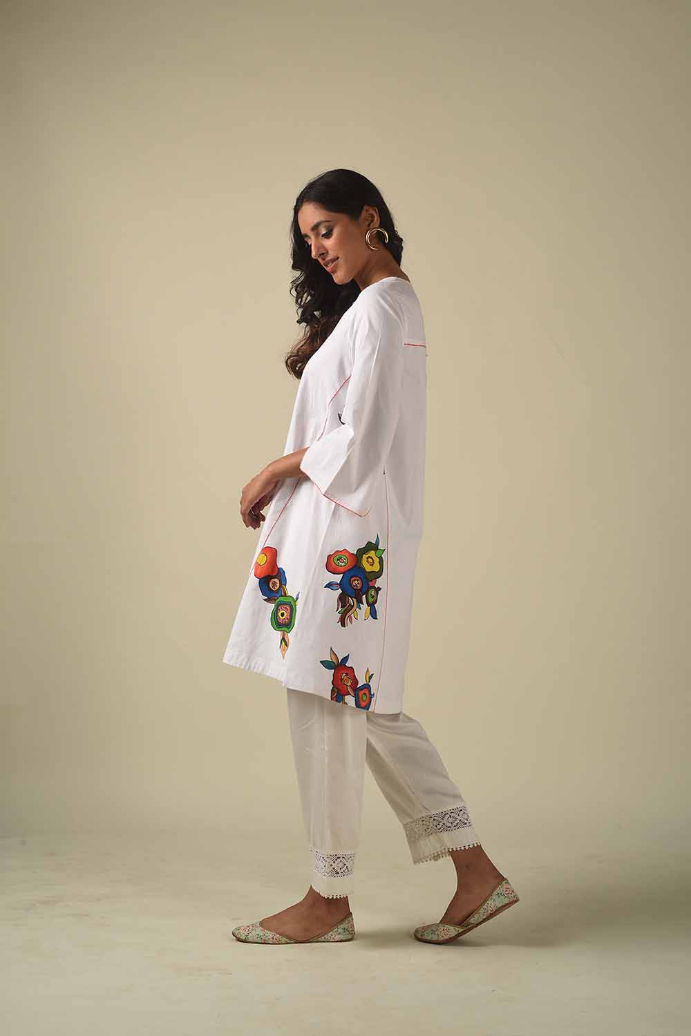 A-Line Handpainted Tunic With Narrow Pants