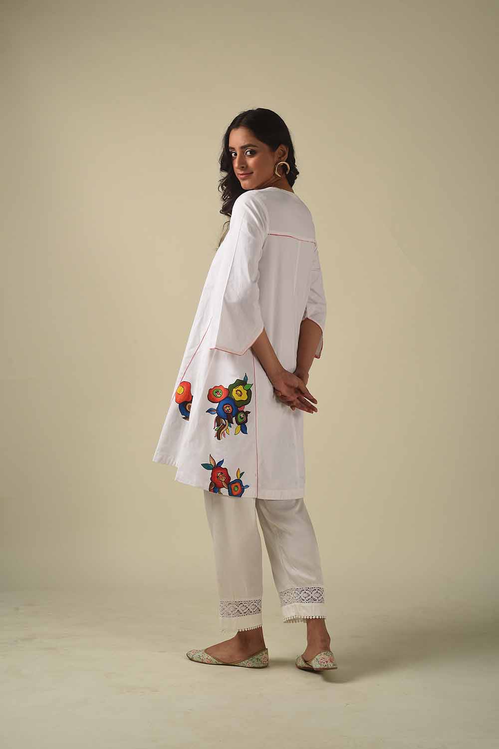 A-Line Handpainted Tunic With Narrow Pants