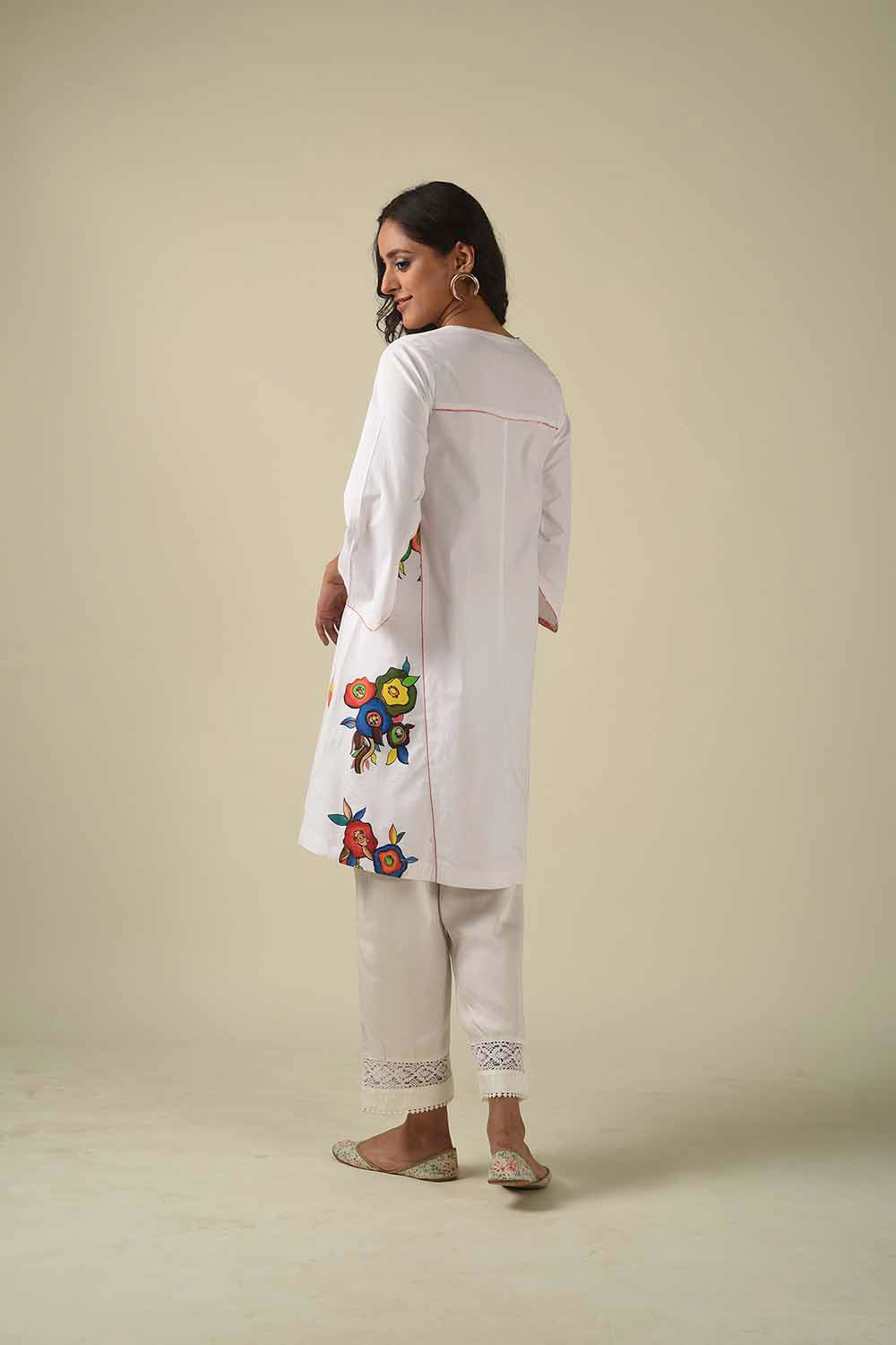 A-Line Handpainted Tunic With Narrow Pants