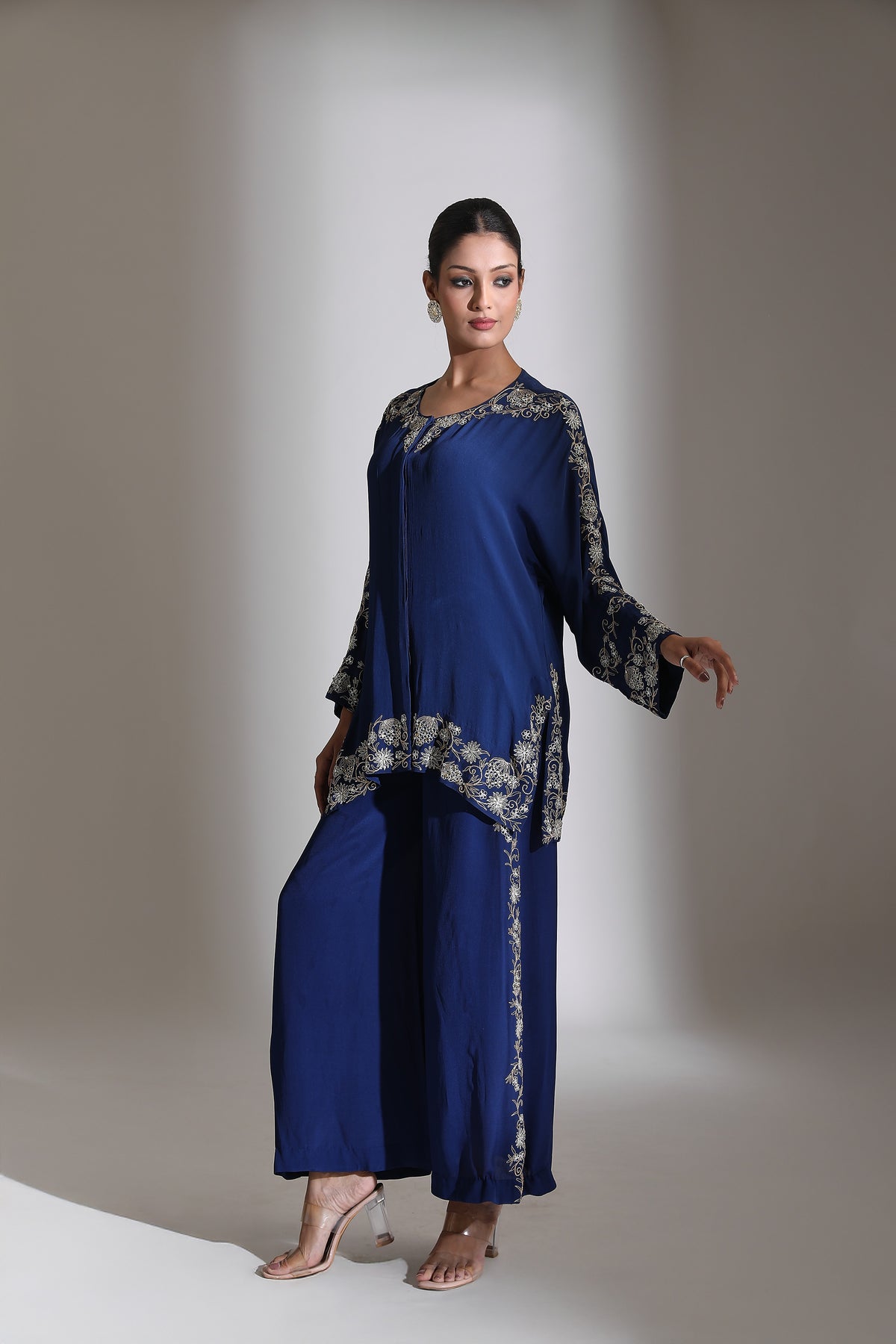 Blue Embroidered Co-Ord Set of 2