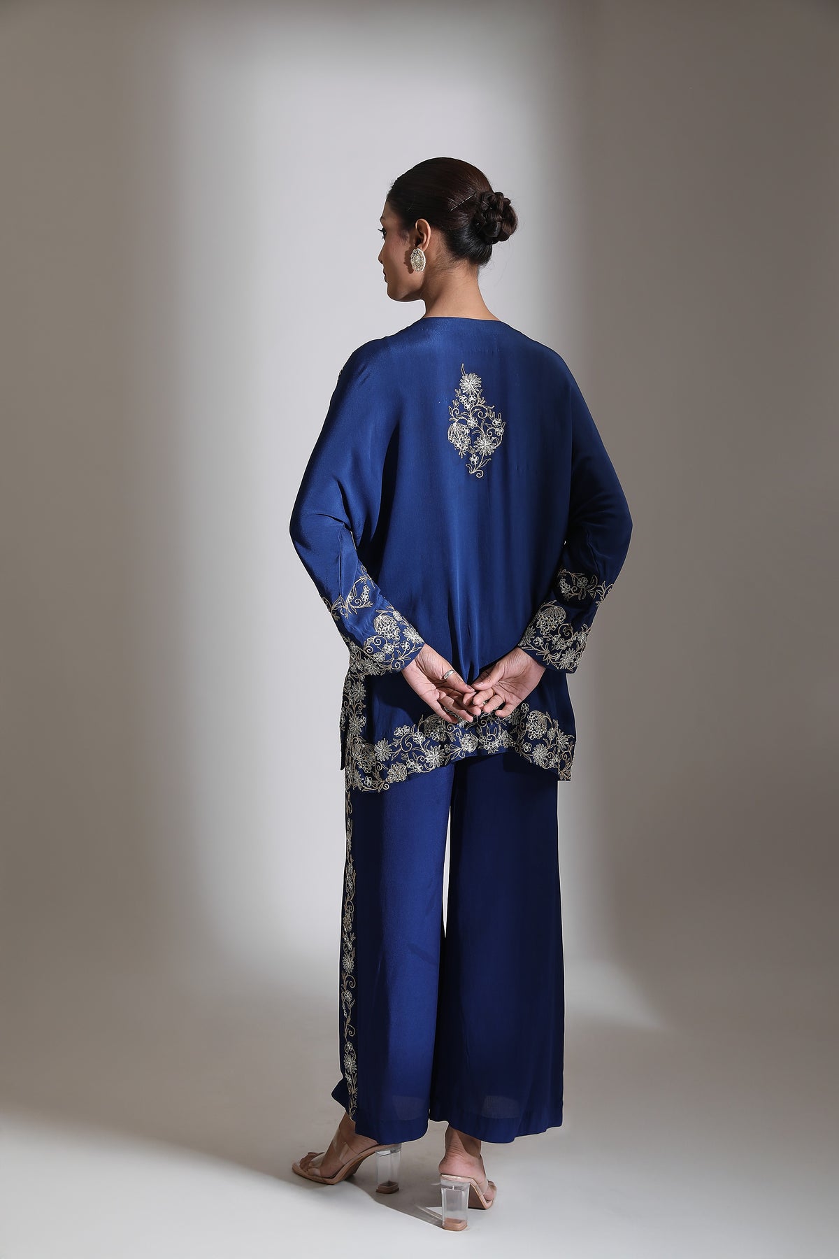 Blue Embroidered Co-Ord Set of 2
