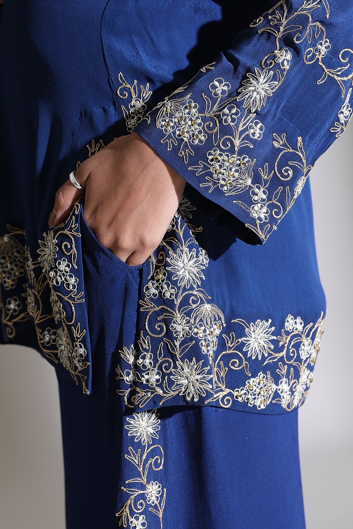 Blue Embroidered Co-Ord Set of 2