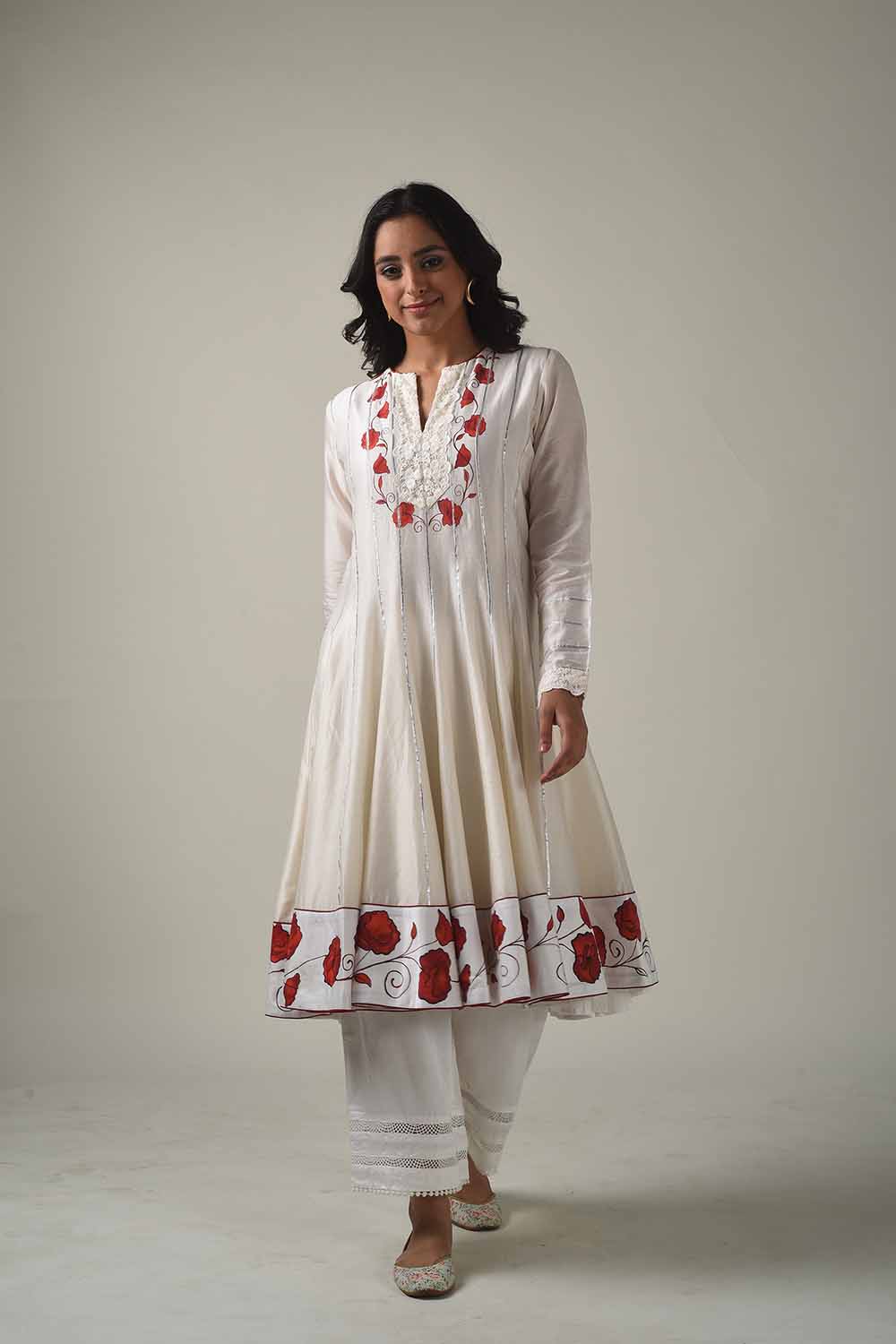 Handpainted Anarkali With Farshi Pyjamas