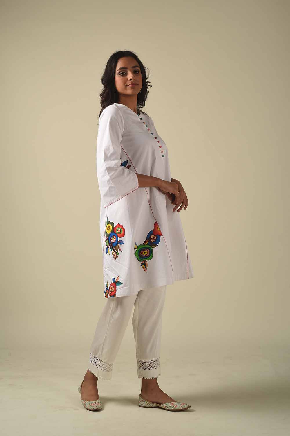 A-Line Handpainted Tunic With Narrow Pants