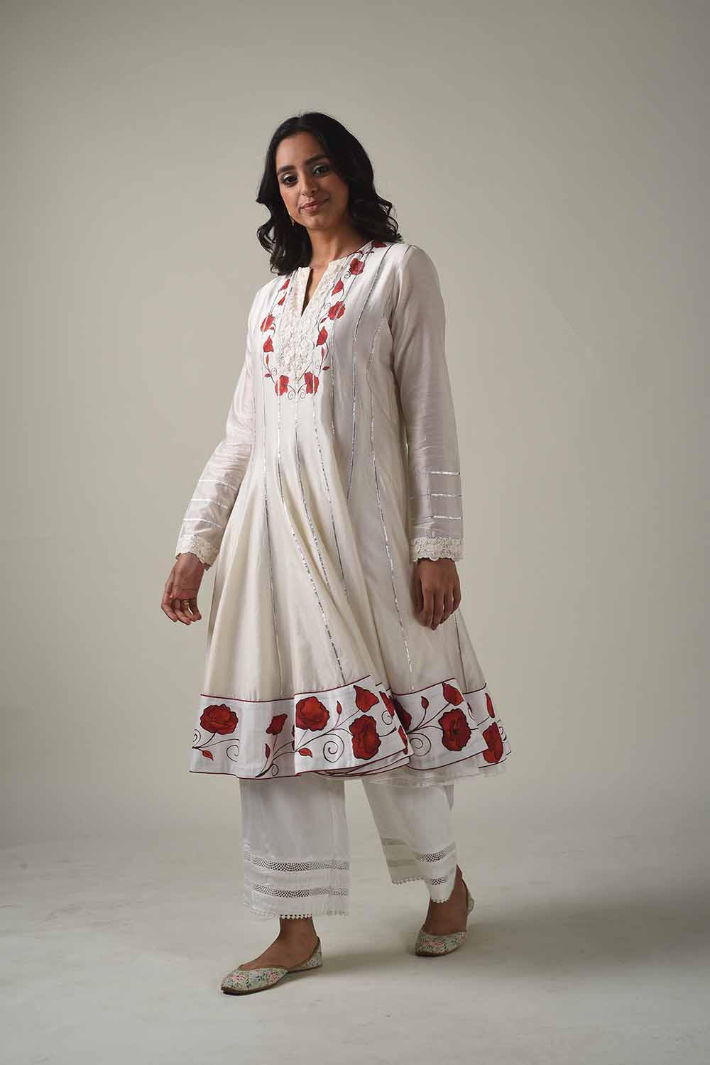 Handpainted Anarkali With Farshi Pyjamas