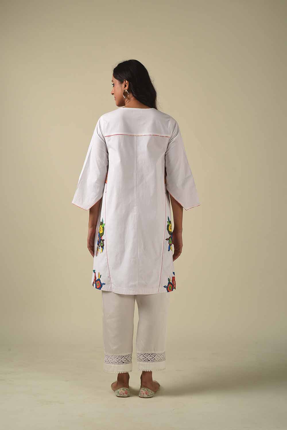 A-Line Handpainted Tunic With Narrow Pants