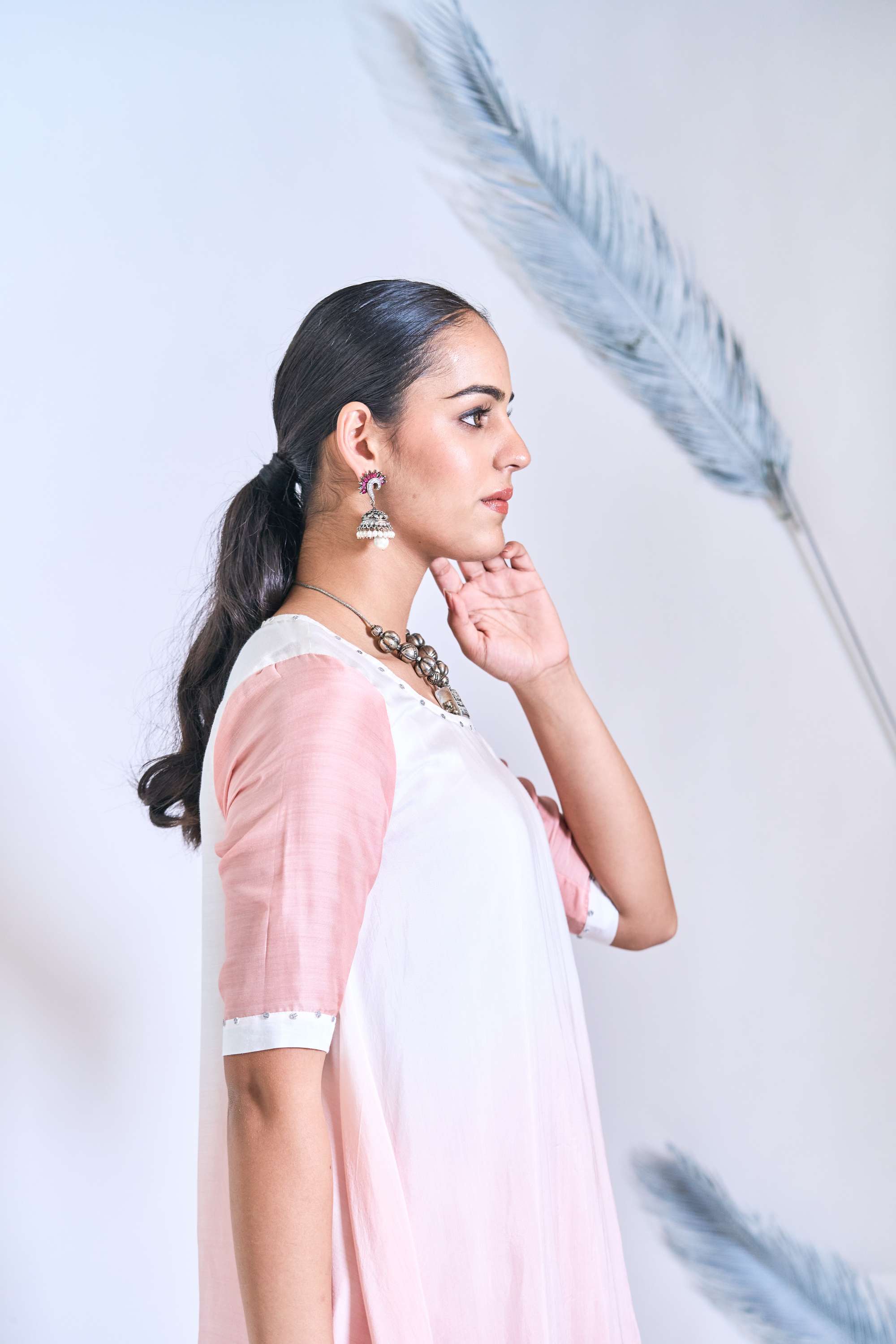 Peach Ombre Kurta Set