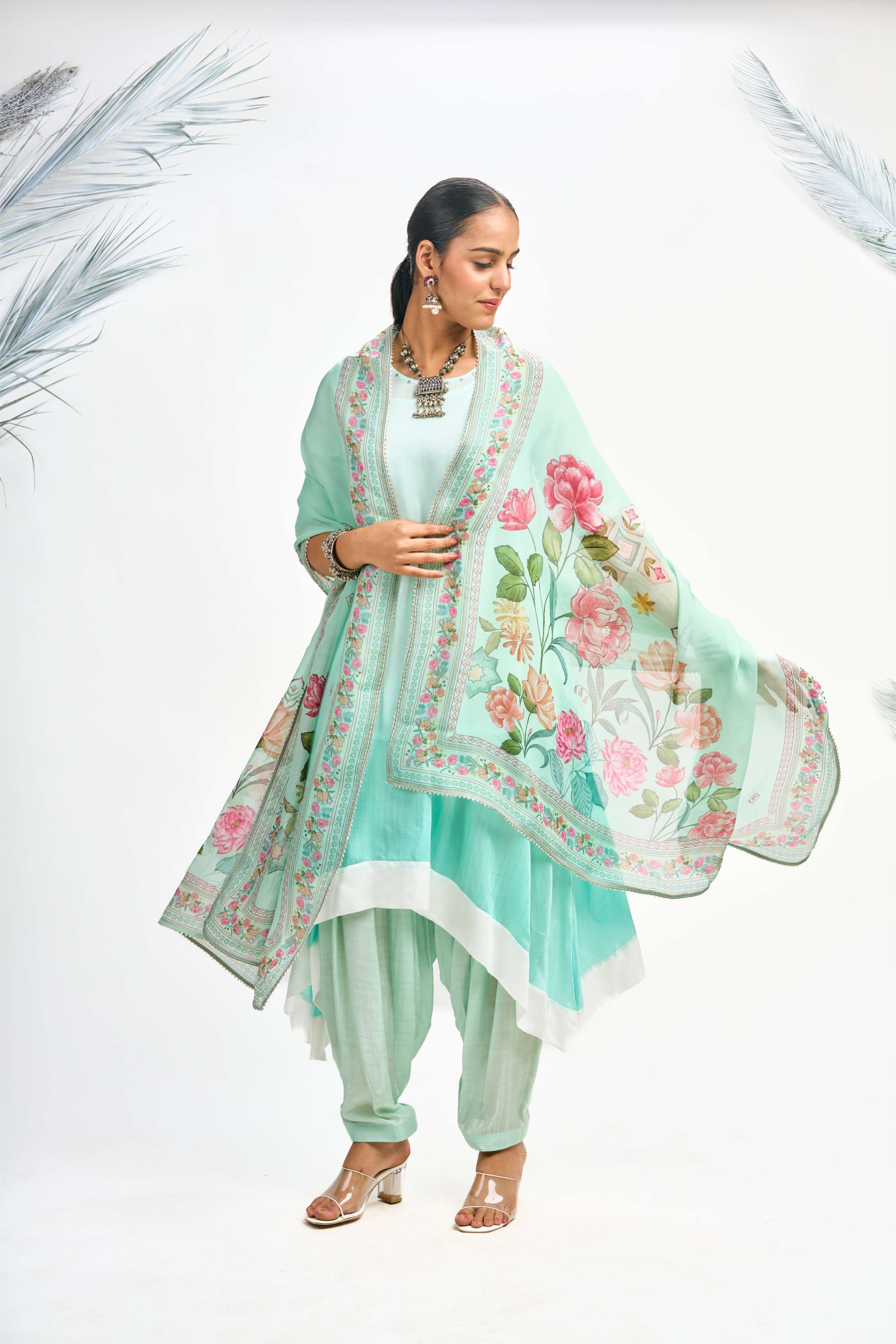 Turquoise Ombre Kurta Set