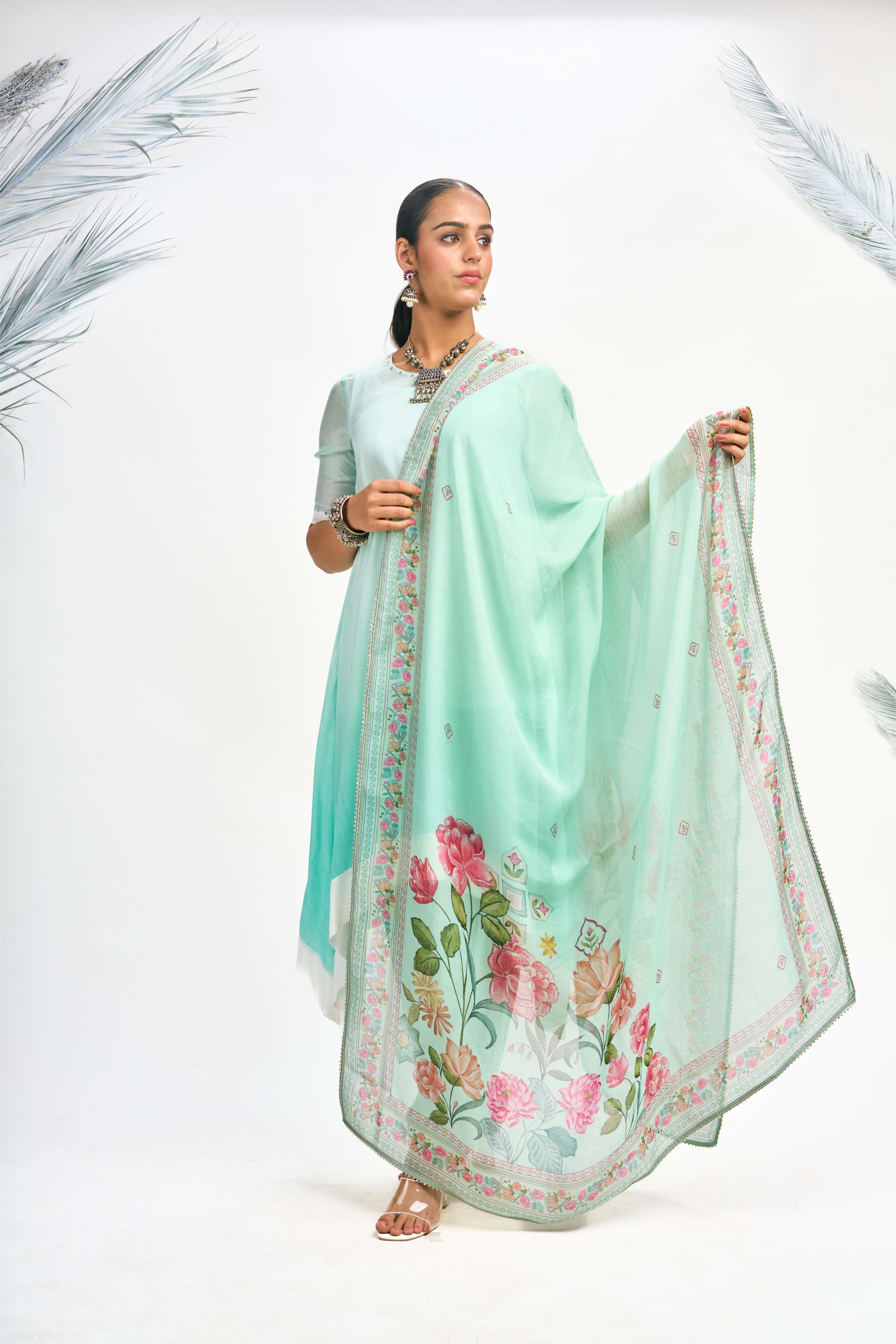 Turquoise Ombre Kurta Set