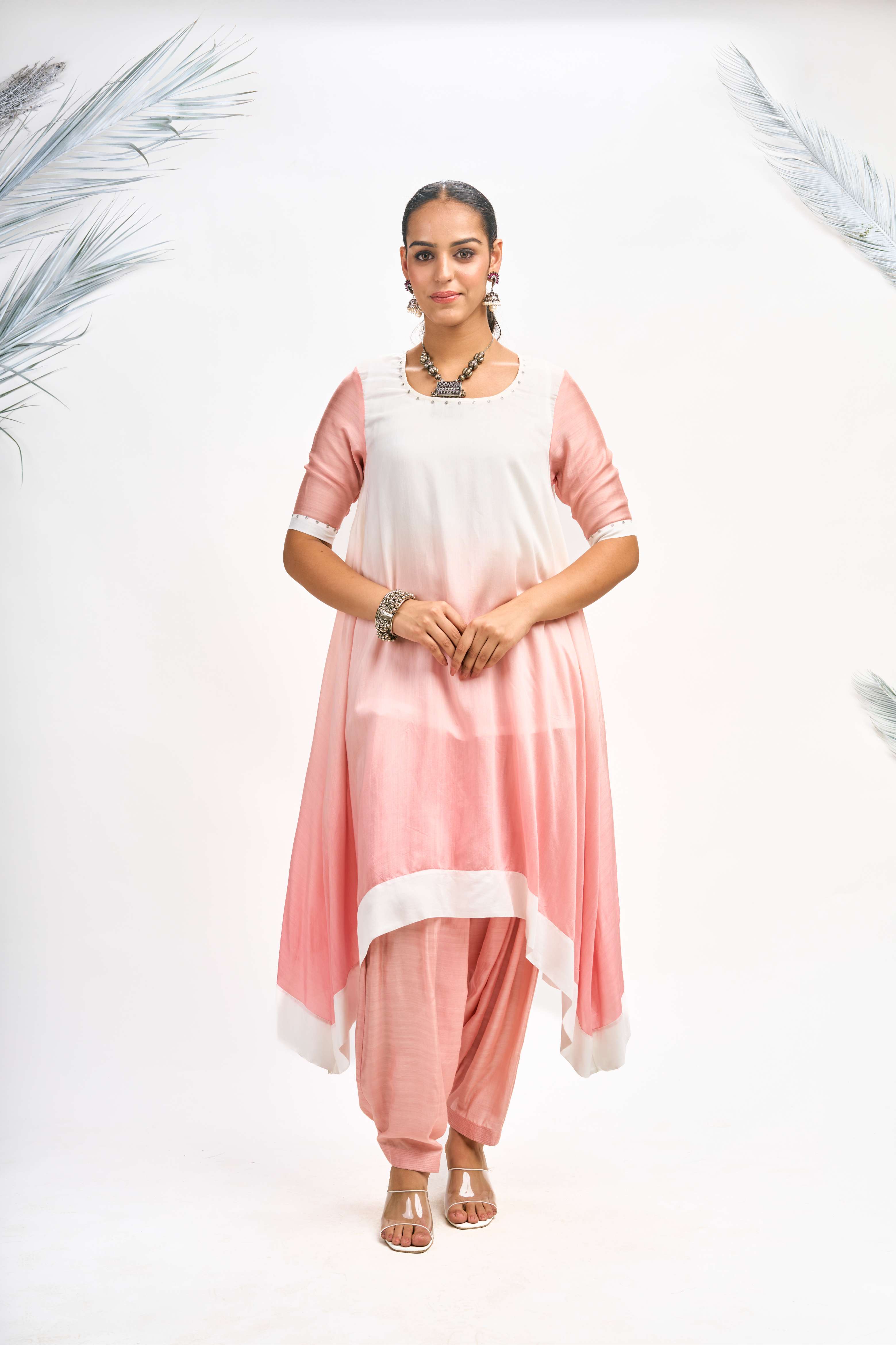 Peach Ombre Kurta Set