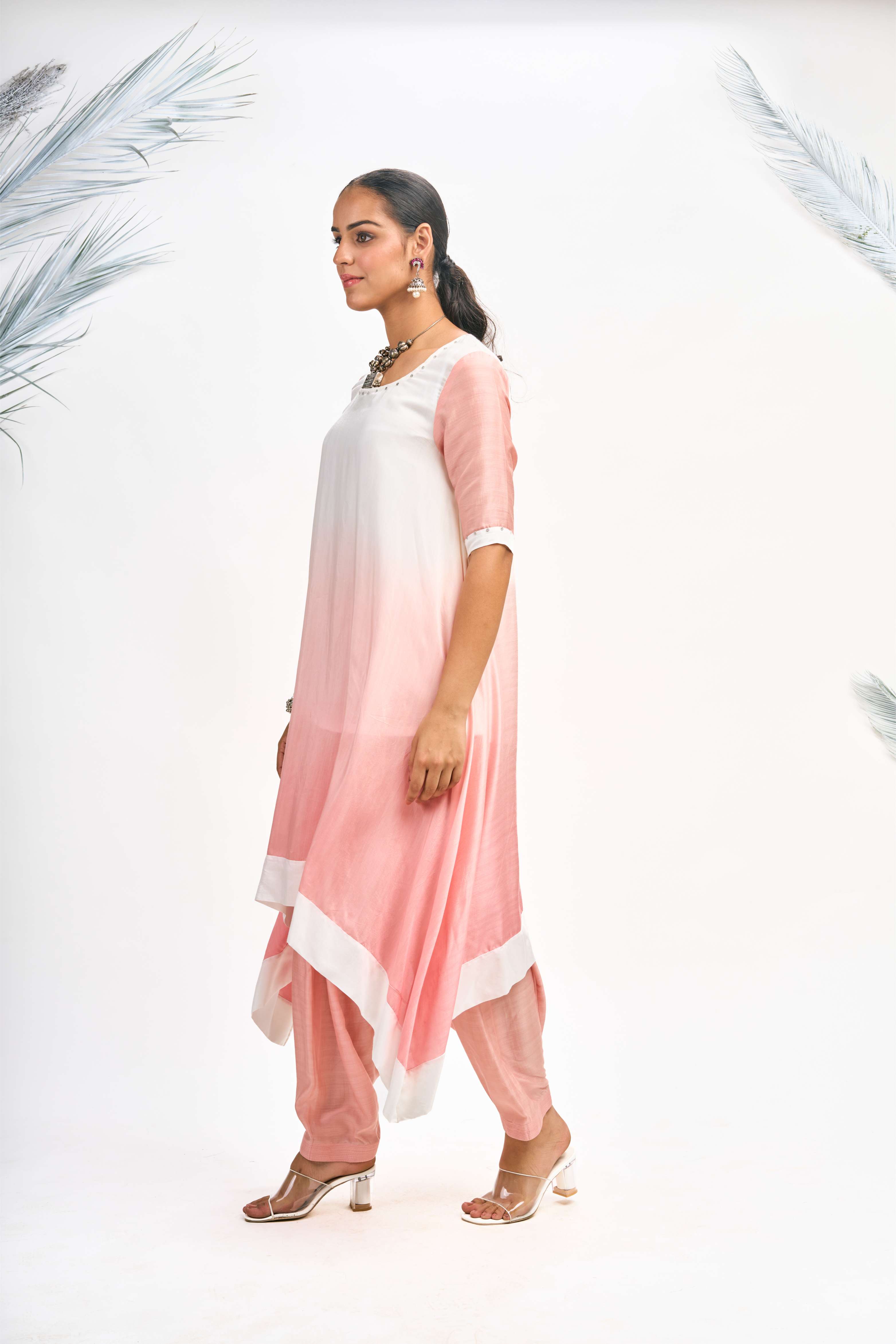 Peach Ombre Kurta Set